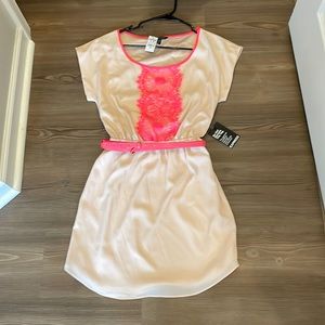 Express Blush with Hot Pink Lace Detail Dress